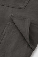 Loose Utility Cropped Cargo Pants - Dark Gray