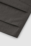 Loose Utility Cropped Cargo Pants - Dark Gray