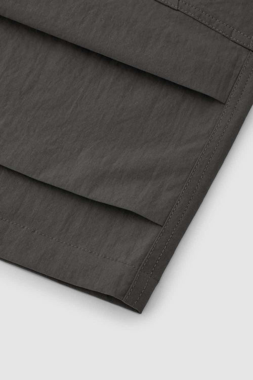 Loose Utility Cropped Cargo Pants - Dark Gray
