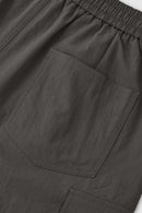 Loose Utility Cropped Cargo Pants - Dark Gray