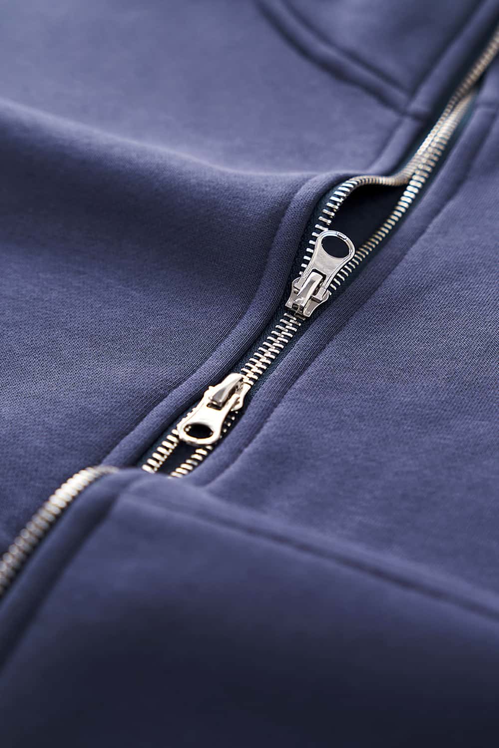 Boxy Fleece Zip Hoodie - Blue