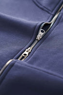 Boxy Fleece Zip Hoodie - Blue