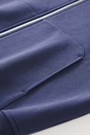 Boxy Fleece Zip Hoodie - Blue