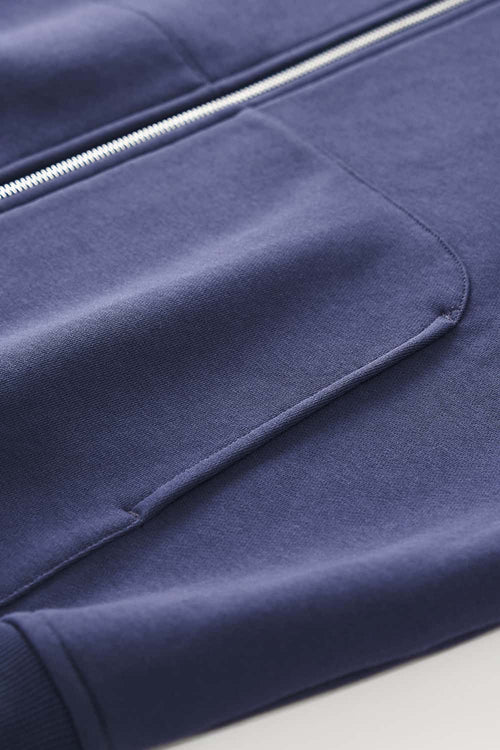 Boxy Fleece Zip Hoodie - Blue