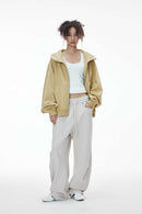Boxy Fleece Zip Hoodie - Yellow
