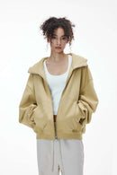 Boxy Fleece Zip Hoodie - Yellow
