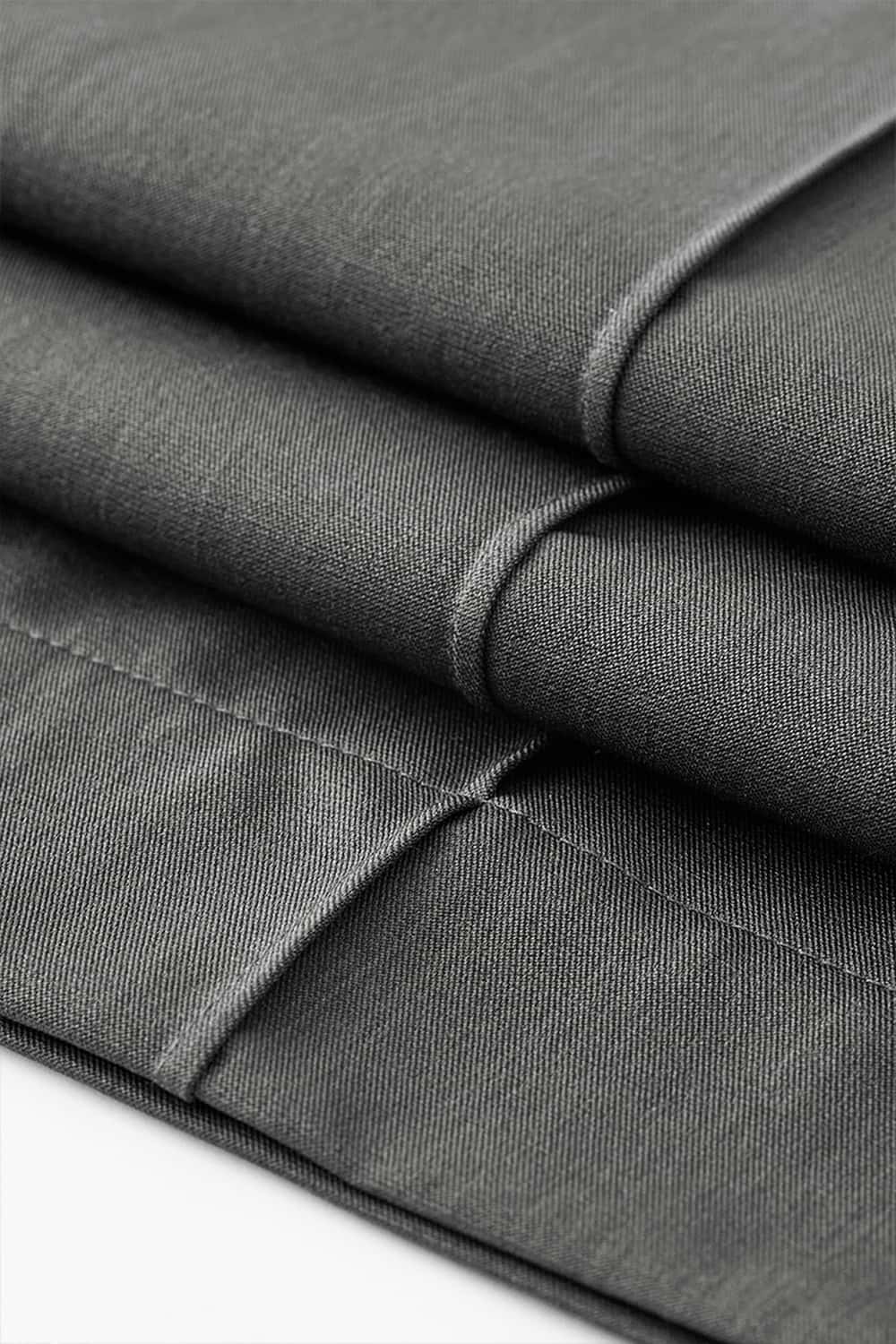 Belted Pleated Wide-Leg Trousers - Gray