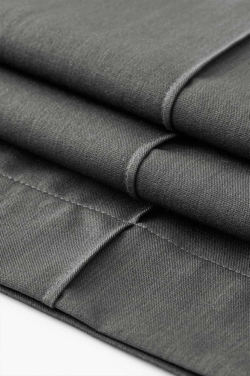 Belted Pleated Wide-Leg Trousers - Gray