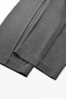 Belted Pleated Wide-Leg Trousers - Gray