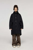 Hooded Fishtail Utility Parka - Black
