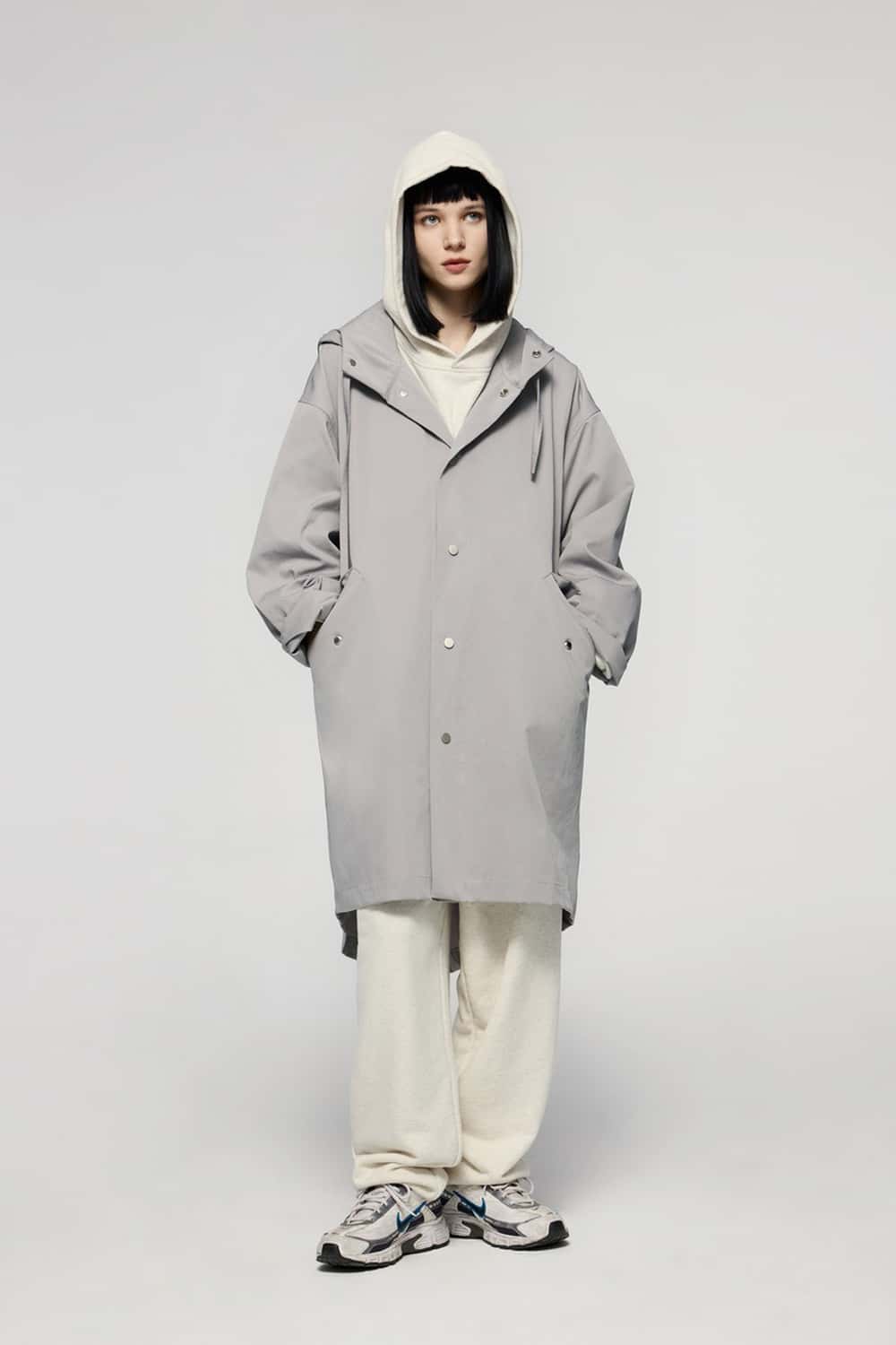 Hooded Fishtail Utility Parka - Gray