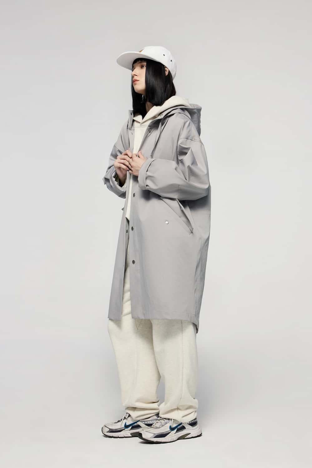 Hooded Fishtail Utility Parka - Gray
