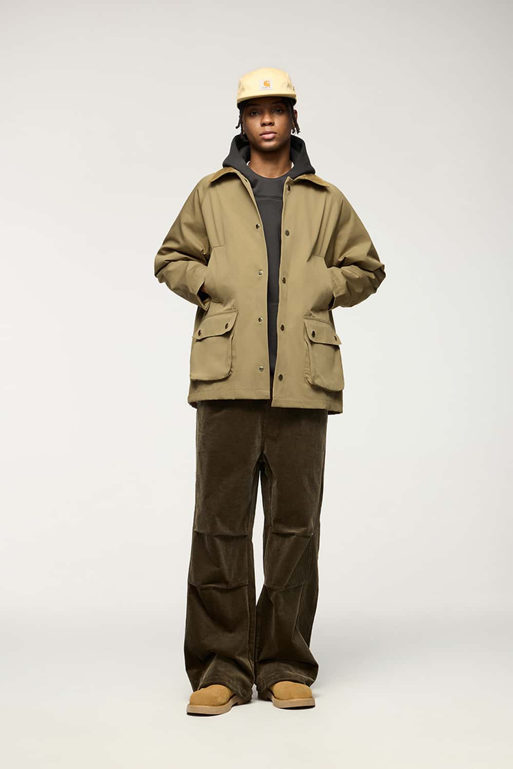 Flap Pocket Field Work Jacket - Apricot Khaki