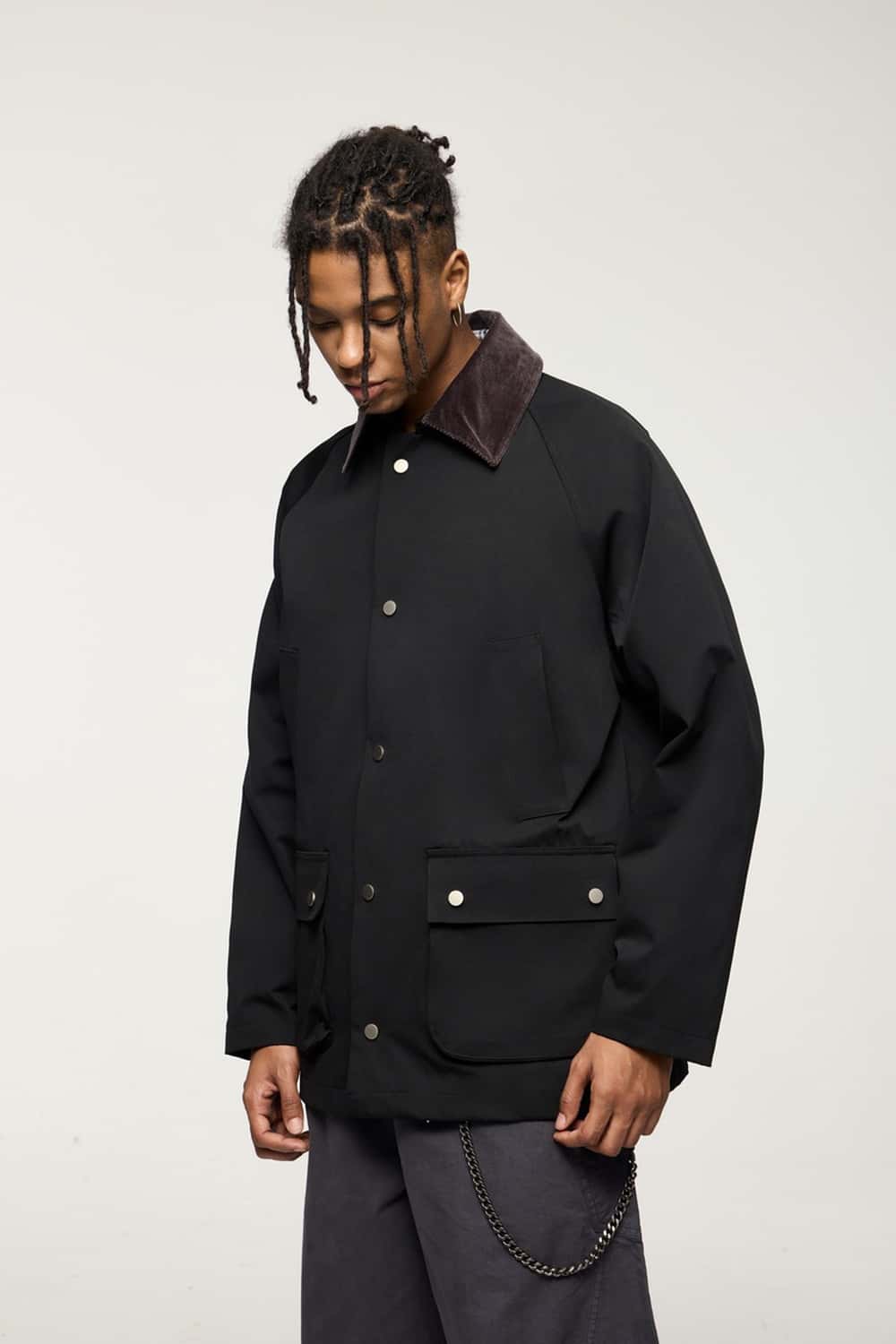 Flap Pocket Field Work Jacket - Black