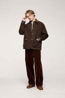 Flap Pocket Field Work Jacket - Coffee