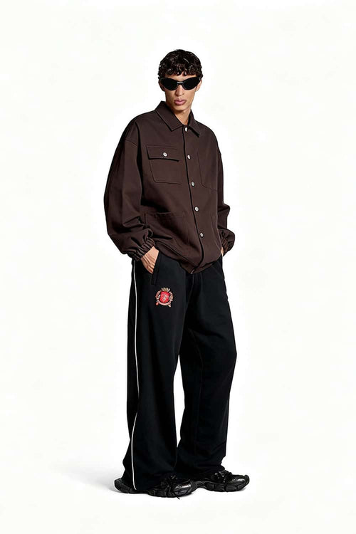 Drawcord Hem Utility Work Jacket - Ebony Black