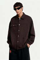 Drawcord Hem Utility Work Jacket - Ebony Black