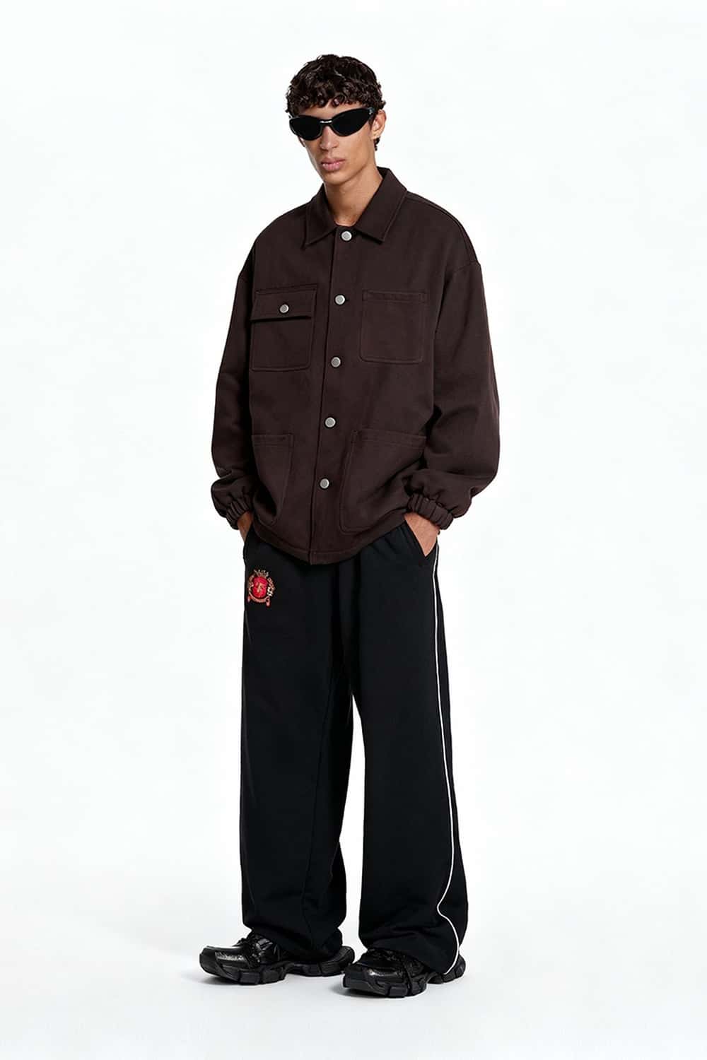 Drawcord Hem Utility Work Jacket - Ebony Black