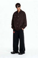 Drawcord Hem Utility Work Jacket - Ebony Black