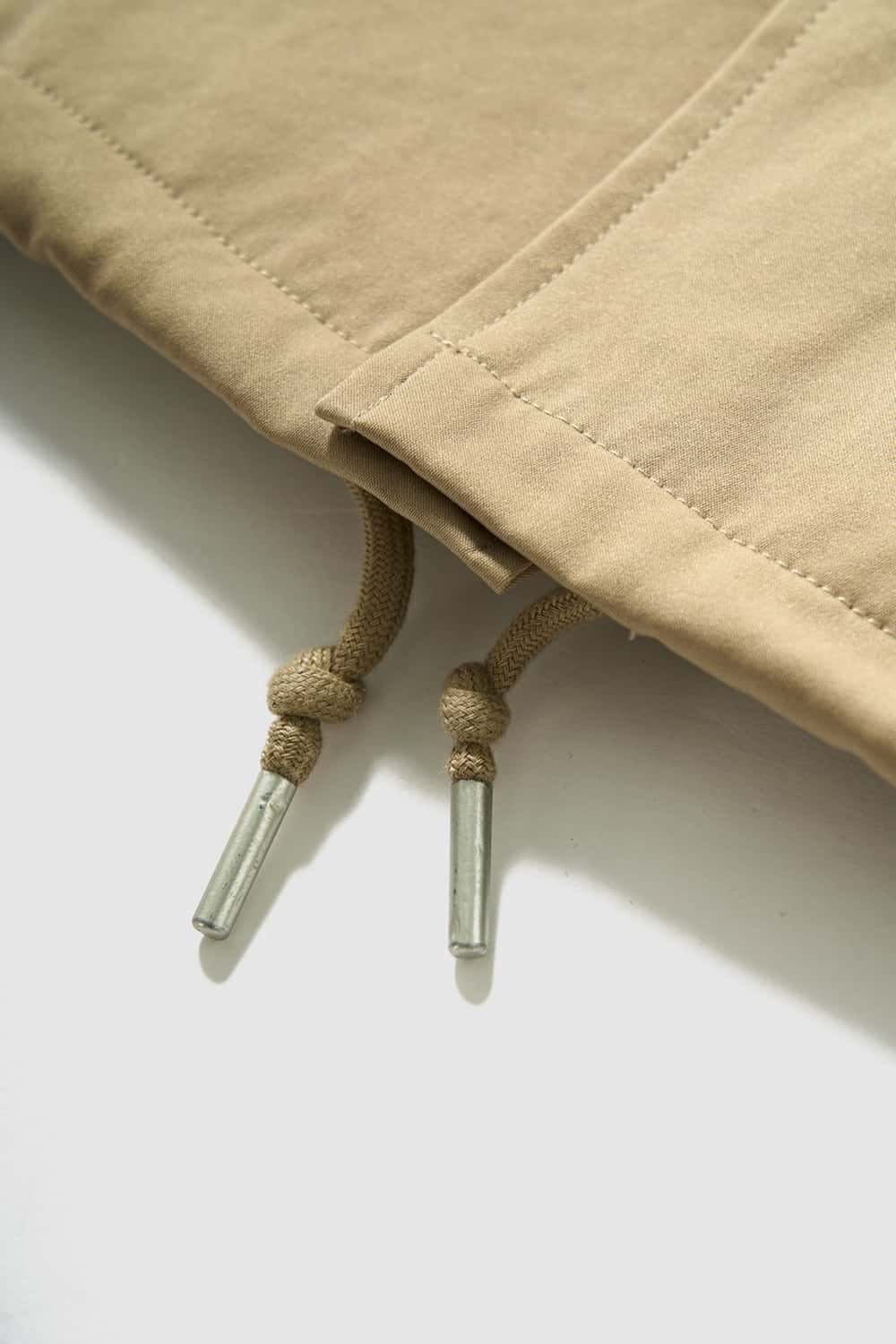 Drawcord Hem Utility Work Jacket - Khaki