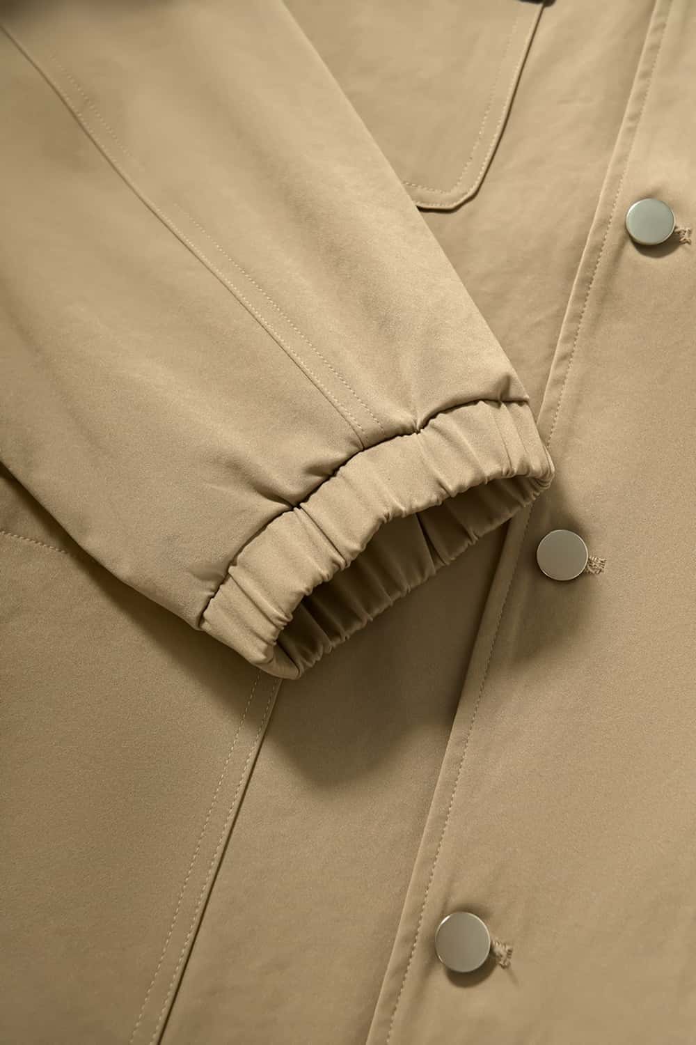Drawcord Hem Utility Work Jacket - Khaki
