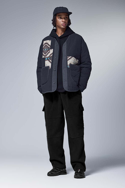 Fleece Cargo Straight Pants - Black
