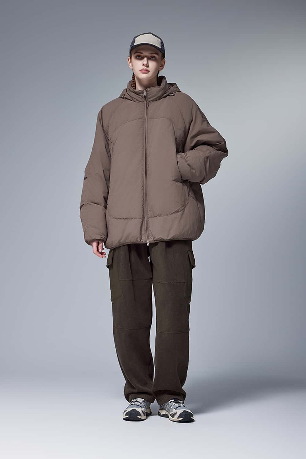 Fleece Cargo Straight Pants - Coffee