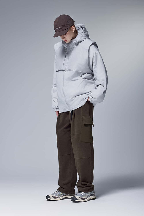 Fleece Cargo Straight Pants - Coffee