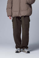 Fleece Cargo Straight Pants - Coffee
