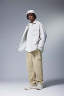 Fleece Cargo Straight Pants - Khaki