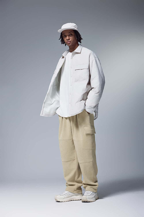 Fleece Cargo Straight Pants - Khaki