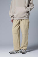 Fleece Cargo Straight Pants - Khaki