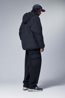 Fleece Cargo Straight Pants - Navy Blue