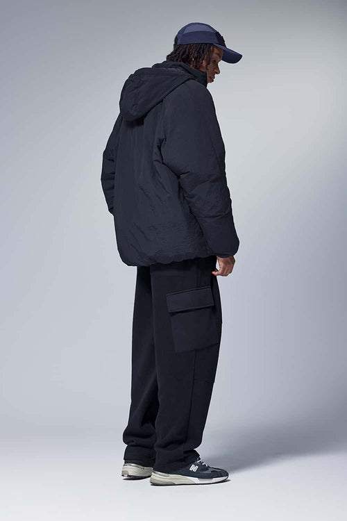Fleece Cargo Straight Pants - Navy Blue