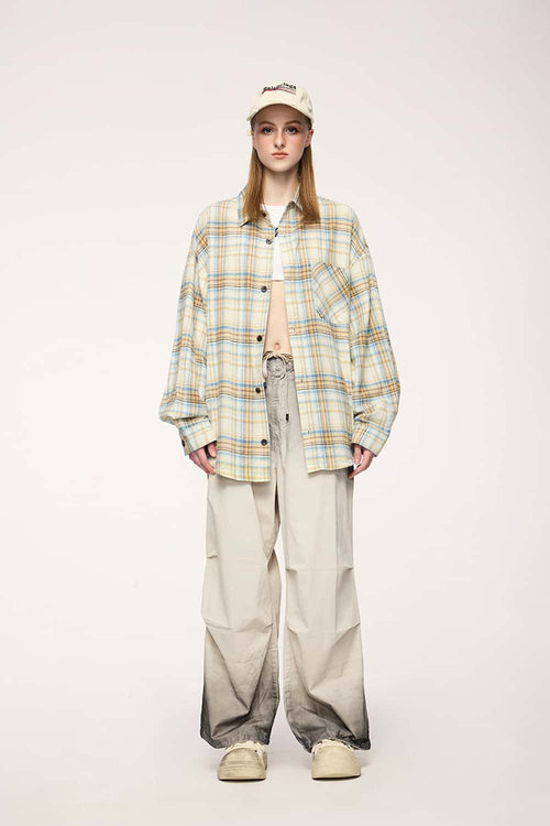 Washed Parachute Cargo Pants - Apricot