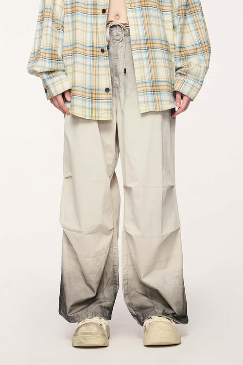 Washed Parachute Cargo Pants - Apricot