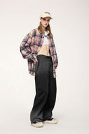 Washed Parachute Cargo Pants - Black