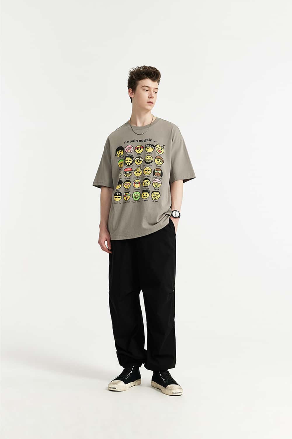 Washed Cargo Jogger Pants - Black