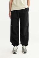 Washed Cargo Jogger Pants - Black