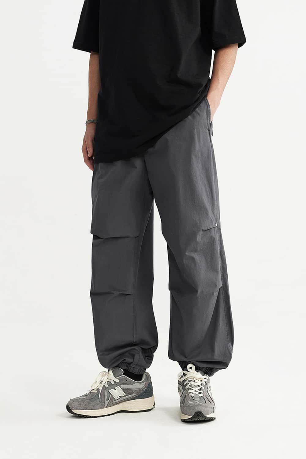 Washed Cargo Jogger Pants - Rock Gray