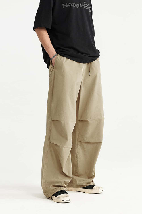 Washed Big-Pocket Cargo Pants - Khaki