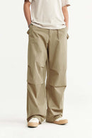 Washed Big-Pocket Cargo Pants - Khaki