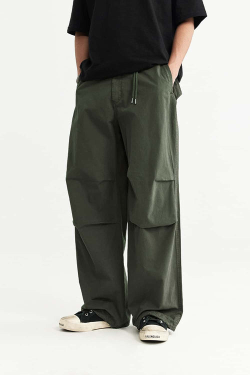 Washed Big-Pocket Cargo Pants - Military Green