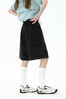 Water-Repellent Belted Hiking Shorts - Black