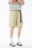 Water-Repellent Belted Hiking Shorts - Khaki