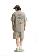 Cool-Touch Graphic Oversized T-Shirt - Gray