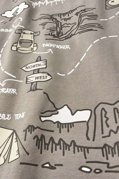 Cool-Touch Graphic Oversized T-Shirt - Gray