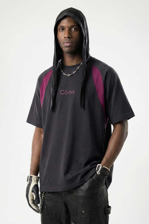 Breathable Paneled Outdoor T-Shirt - Black