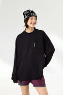 Quick-Dry Zip Pocket Long-Sleeve T-Shirt - Black