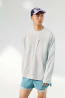 Quick-Dry Zip Pocket Long-Sleeve T-Shirt - Light Gray